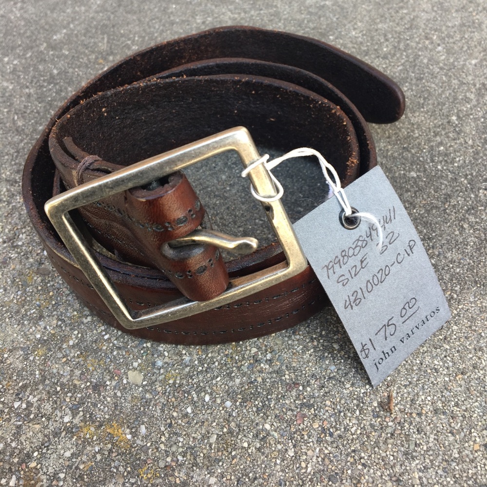 John Varvatos brown leather belt